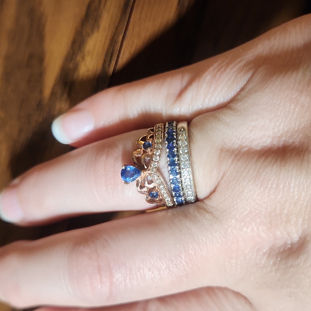 14k Rose Gold Le Vian Ceylon Sapphire Tiara Ring Size 7